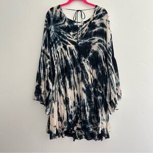 Young Fabulous and Broke Tie Dye Dress Size Large Ruffled No Slip